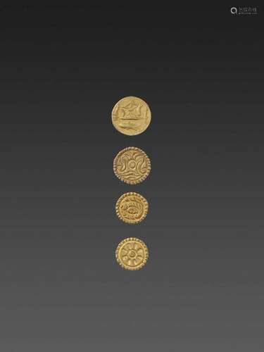 Four Late Pyu Gold Coins