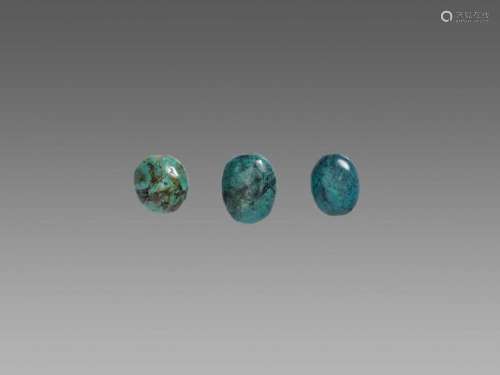 Three Persian Turquoise Beads,…