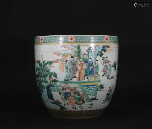 Qing dynasty colorful jar