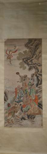 Ming dynasty Ding yunpeng's arhat painting
