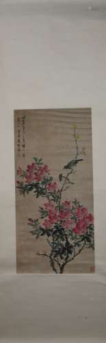 Qing dynasty Zhu xiong's flower and bird painting