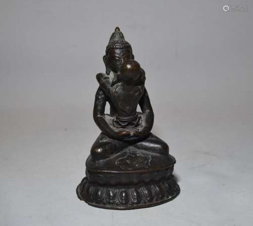 CHINE Divinité en bronze H.: 15 cm