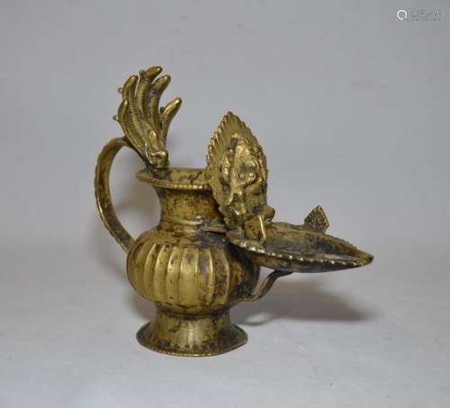 TIBET Navette en bronze H.: 15 cm