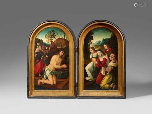 Niederländischer Meister des 16. JahrhundertsDiptychon mit Szenen aus der Passion Christi/b