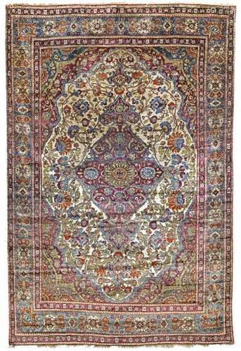 A Farahan Silk Rug, Mid 19th C…