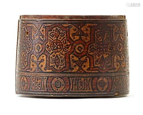 A Mamluk Lacquered Wooden Cyli…