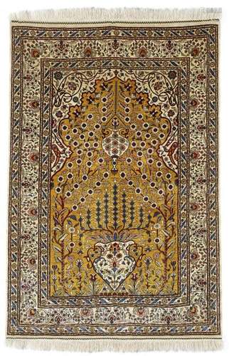 A Turkish Hereke Silk Rug, Cir…