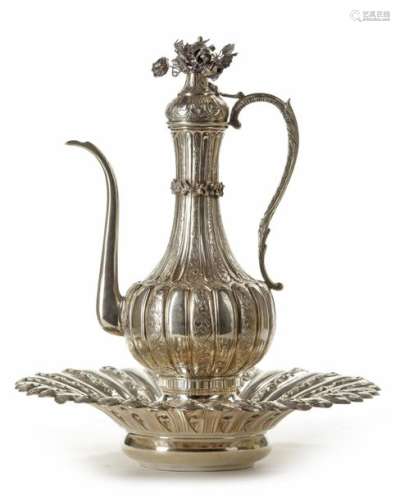 An Ottoman Silver Lobed Ewer A…