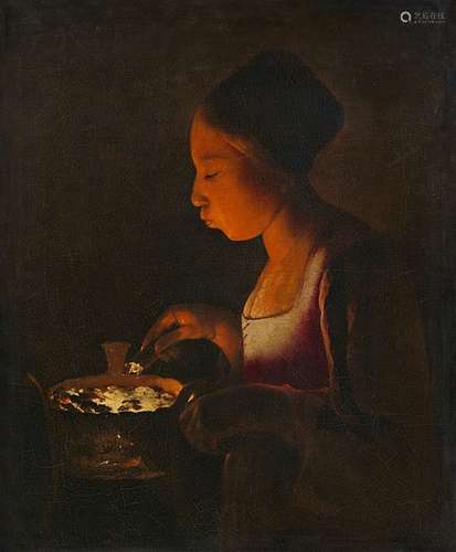 Georges de La TourMädchen, in ein Kohlebecken blasend (La Fillette au braisier)