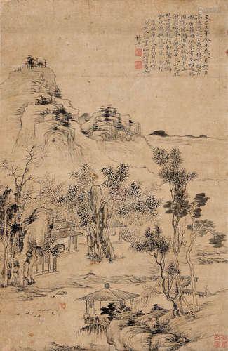 杨晋（1644～1728） 庚辰（1700年）作 山水 立轴 水墨纸本