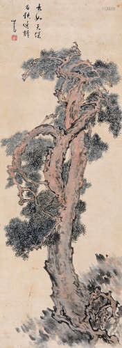 溥儒（1896～1963） 乔松图 立轴 设色纸本
