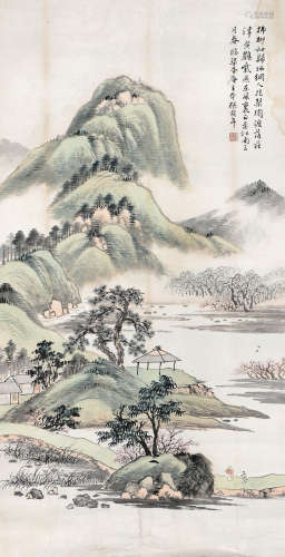 张谷年（1905～1987） 青绿山水 镜心 设色纸本