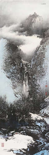 顾媚（b.1934） 山水 立轴 设色纸本