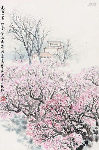 华拓（b.1940） 戊午（1978年）作 江南春景 立轴 设色纸本