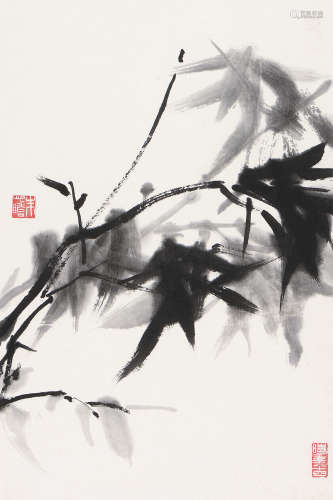 朱屺瞻（1892～1996） 墨竹 立轴 水墨纸本