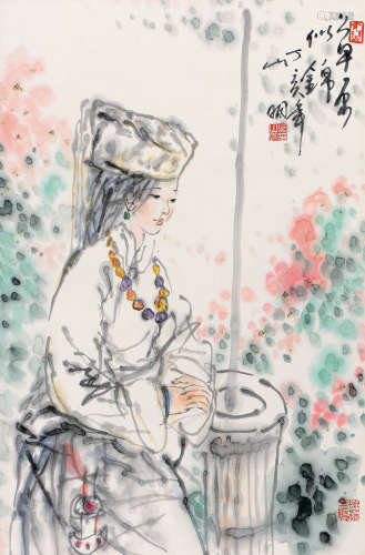 吴山明（b.1941） 丁亥（2007年）作 草原似锦 立轴 设色纸本