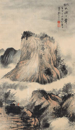 张大千（1899～1983） 壬申（1932年）作 山水 立轴 设色纸本