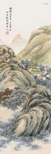 何香凝（1878～1972） 戊辰（1928年）作 山水 镜心 设色纸本