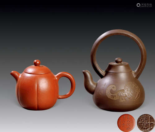 紫砂茶壶 （两只）