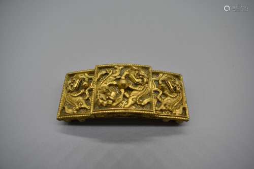 Gilt Bronze Belt clasp with shishi design