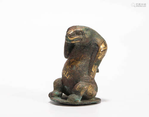 Bronze with Gilding Bear from Han漢代青銅鎏金熊