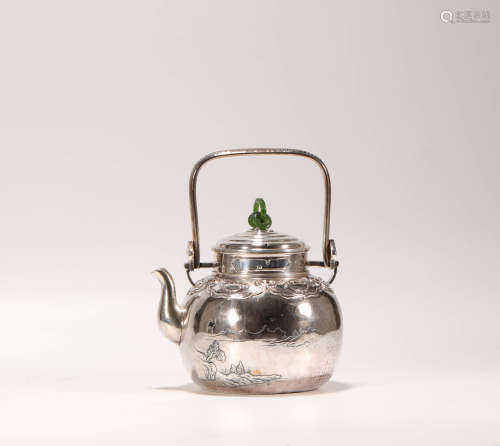 Silver Holding TeaPot from Japan日本純銀提梁壺
