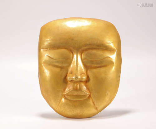 Gold Human Mask from Liao辽代纯金面具