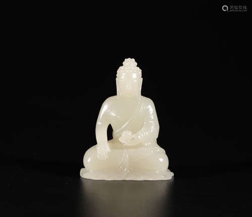 HeTian Jade Sakyamuni Statue from Qing清代和田玉釋迦摩尼佛祖造像