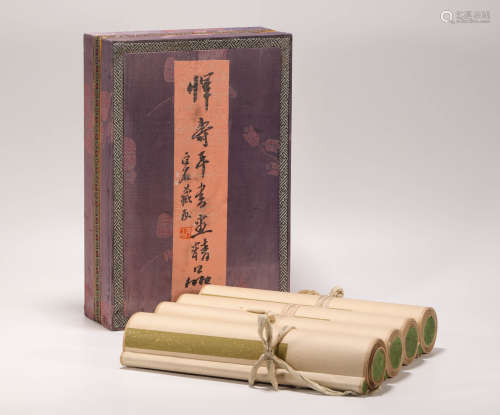 vertical silk scroll by Shouping Hui from Qing清代水墨畫
恽寿平
四條屏絹本立軸