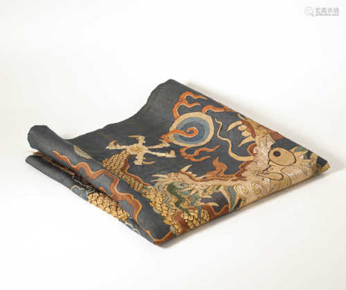 Tapestry in fine Silk with Dragon Grain from Qing清代龍紋緙絲