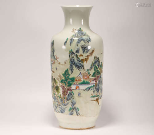 famille rose vase with character and story deign from Qing清代粉彩人物故事瓶