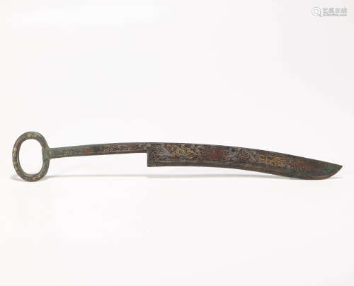 Bronze with Gilding Sword from Han漢代青銅措金銀刀幣