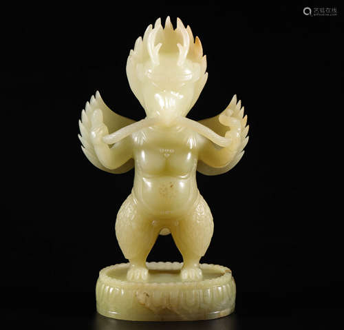 HeTian Jade JinJi Bird Statue from Qing清代和田玉荊棘鳥