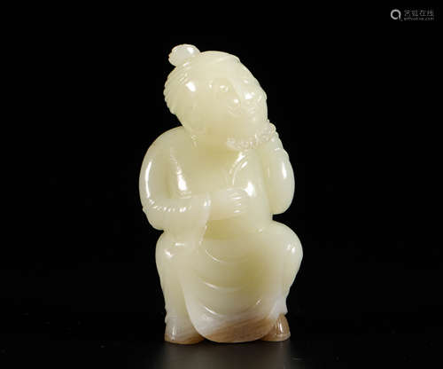 HeTian Jade Human Statue from Qing清代和田玉胡人