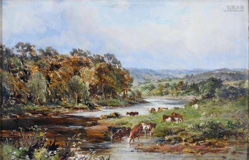 HENRY MORLEY PARK (1850-1895) LEA BRINK FOWNHOPE HEREFORDSHIRE IN AUTUMN, WITH LENGTHY