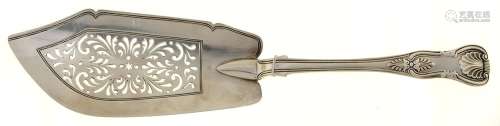 A VICTORIAN SILVER FISH SLICE, FIDDLE PATTERN, BY MARY CHAWNER, LONDON 1838, 5 OZ 8 DWT Light