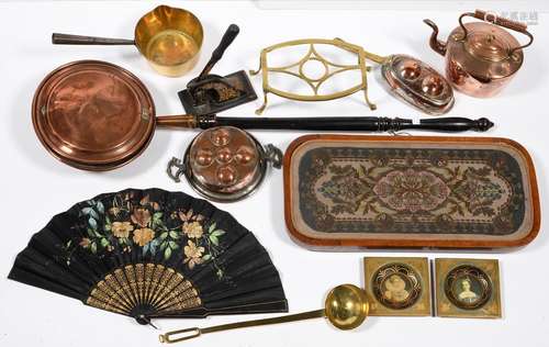 MISCELLANEOUS METALWARE AND OTHER ITEMS, INCLUDING FAN AND MINIATURES, ETC