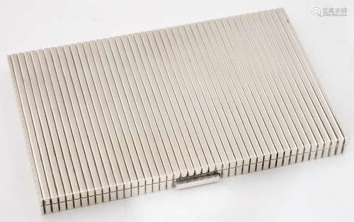 ASPREY & CO. A SILVER CIGARETTE CASE, RIBBED OVERALL, 8 X 12.5CM, MARK OF ASPREY & CO LTD, ASPREY