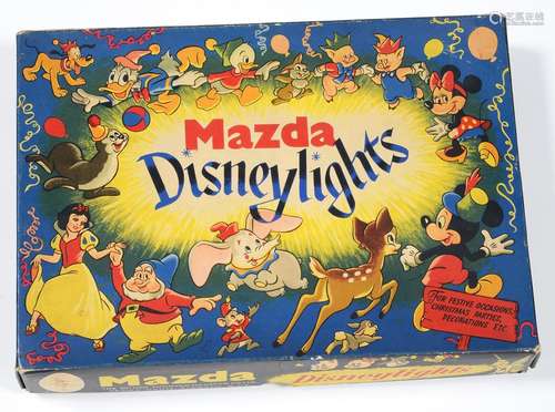 VINTAGE CHRISTMAS DECORATIONS. A SET OF BRITISH THOMPSON - HOUSTON CO LIMITED MAZDA DISNEY LIGHTS,