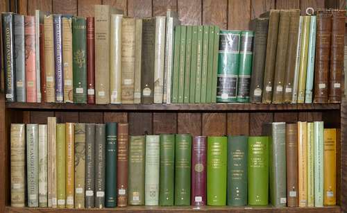 THREE SHELVES OF MISCELLANEOUS BOOKS ON THE SUBJECT OF ENGLISH HISTORY, INCLUDING ROYAL COMMISSION