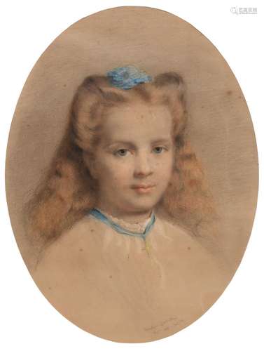 FREDERICK TREVELYAN GOODALL (1848-1871) PORTRAIT OF RUTH SPARROW DAUGHTER OF ARTHUR SPARROW, HEAD