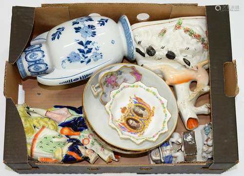 A HEREND LEAF SHAPED PICKLE DISH, WITH SCALE PUCE GROUND, AN ADDERLEY EARTHENWARE MODENA PATTERN