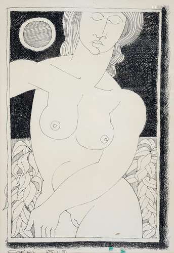 GEOFFREY KEY (1941 - ) - HEAD OF A GIRL; FEMALE NUDE, TWO, BOTH SIGNED AND DATED 1.4.81 OR 25.1.