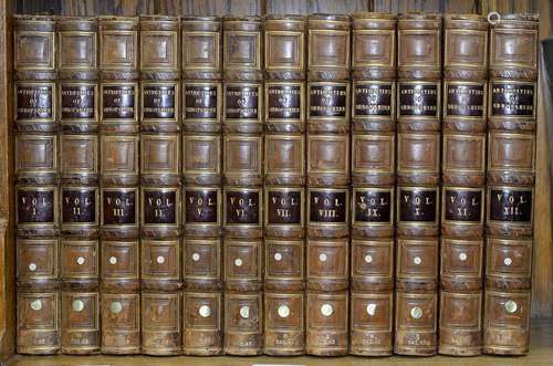 EYTON (THE REVEREND R. W.) - ANTIQUITIES OF SHROPSHIRE, 12 VOLS, LEATHER