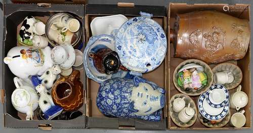 A BLUE PRINTED PEARLWARE BAMBOO AND FENCE PATTERN SOUP TUREEN AND COVER, C1820, A 19TH C