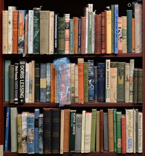 FIFTEEN SHELVES OF MISCELLANEOUS BOOKS, INCLUDING FICTION, CLASSICAL LITERATURE, ETC