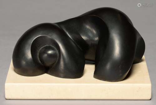 ANITA TOSCANI (1952 - ) - MOTHER AND CHILD, BRONZE, BLACK PATINA, SIGNED (A TOSCANI) ON POLISHED