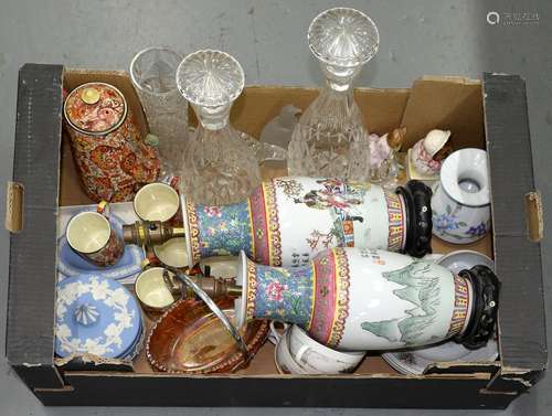 MISCELLANEOUS DECORATIVE CERAMICS TO INCLUDE 1930'S BRITISH EARTHENWARE CHINTZ PATTERN COFFEE POT