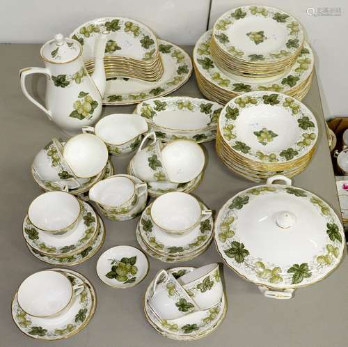 A ROYAL WORCESTER BONE CHINA MATHON PATTERN DINNER SERVICE, C1965, PRINTED MARK Although not each