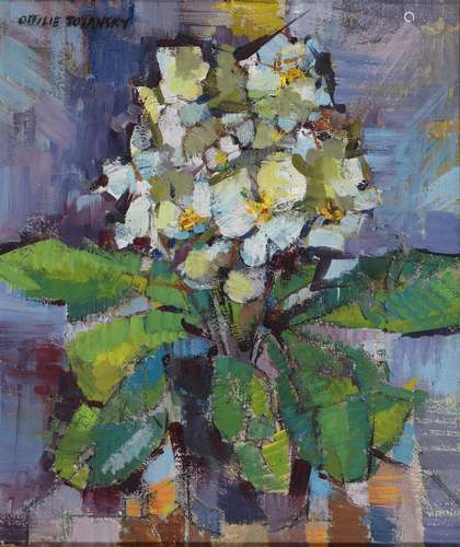 OTTILIE TOLANSKY RI (1912-1977) - PLANT, SIGNED, OIL ON CANVAS, 34 X 28.5CMEXHIBITED: NEAC 1976 Good